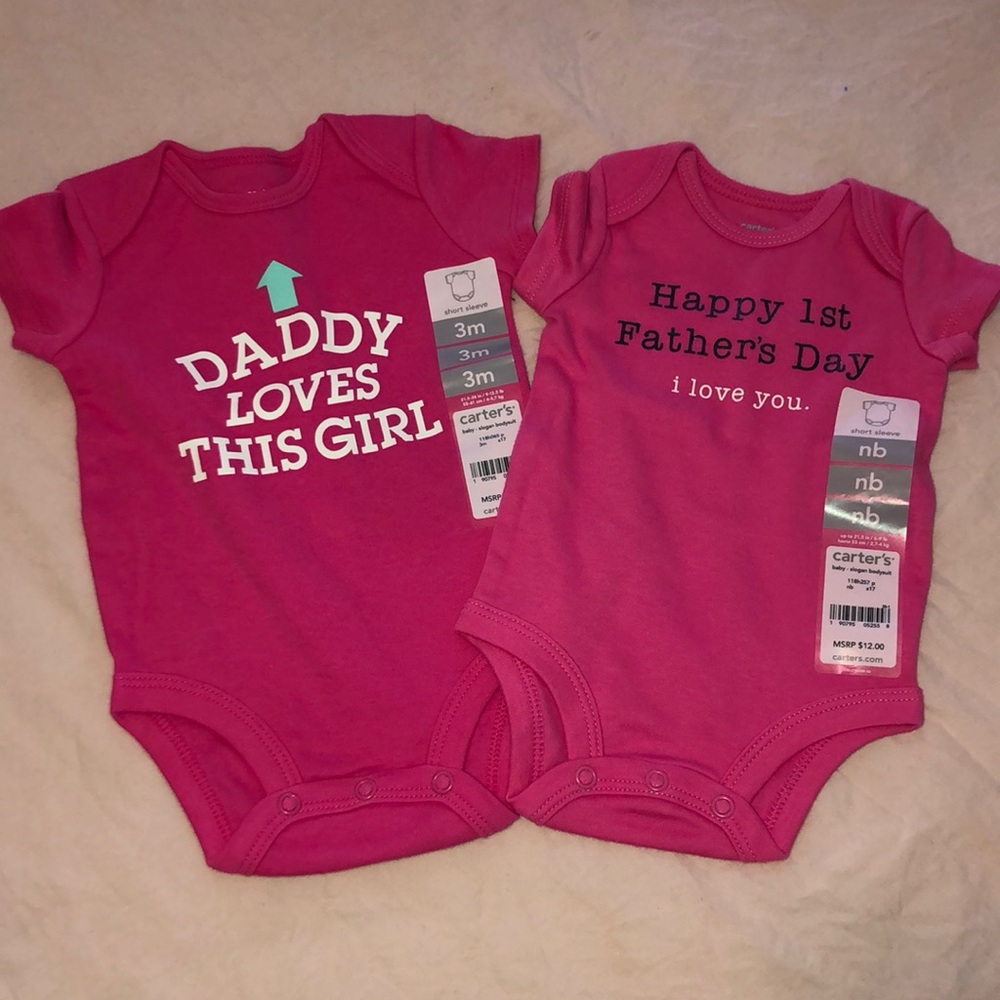 2 pink onesies